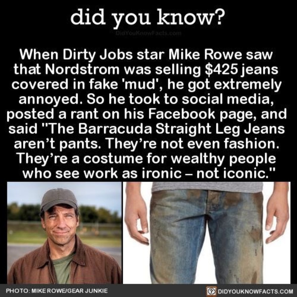 So so this he is get. Dirty jobs. Did you know facts. Did you know? Interesting facts.